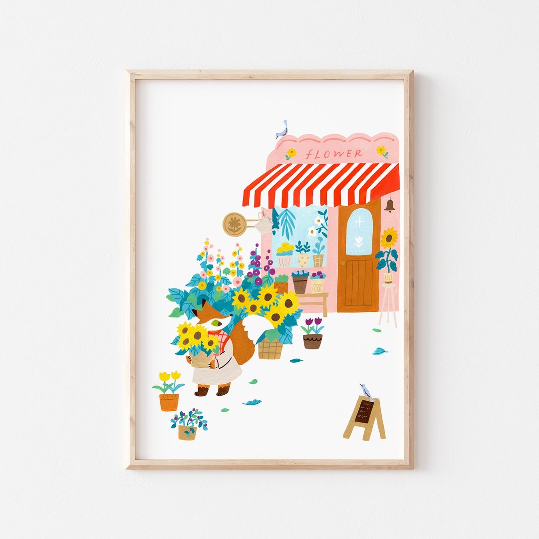 狐狸的花店  I 印刷装饰画 - 海报/装饰画/版画 - 纸 粉红色