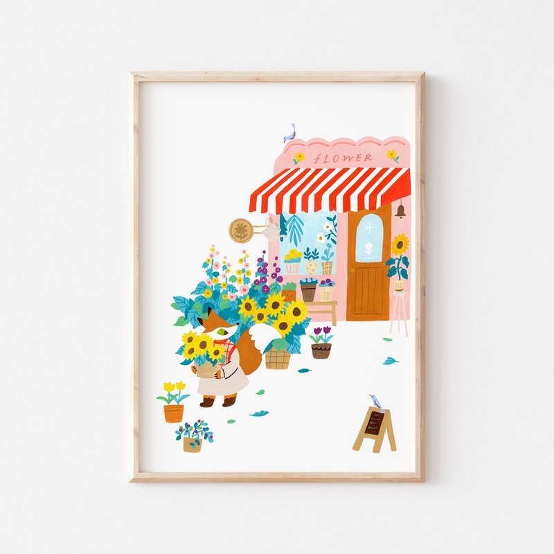 狐狸的花店  I 印刷装饰画 - 海报/装饰画/版画 - 纸 粉红色
