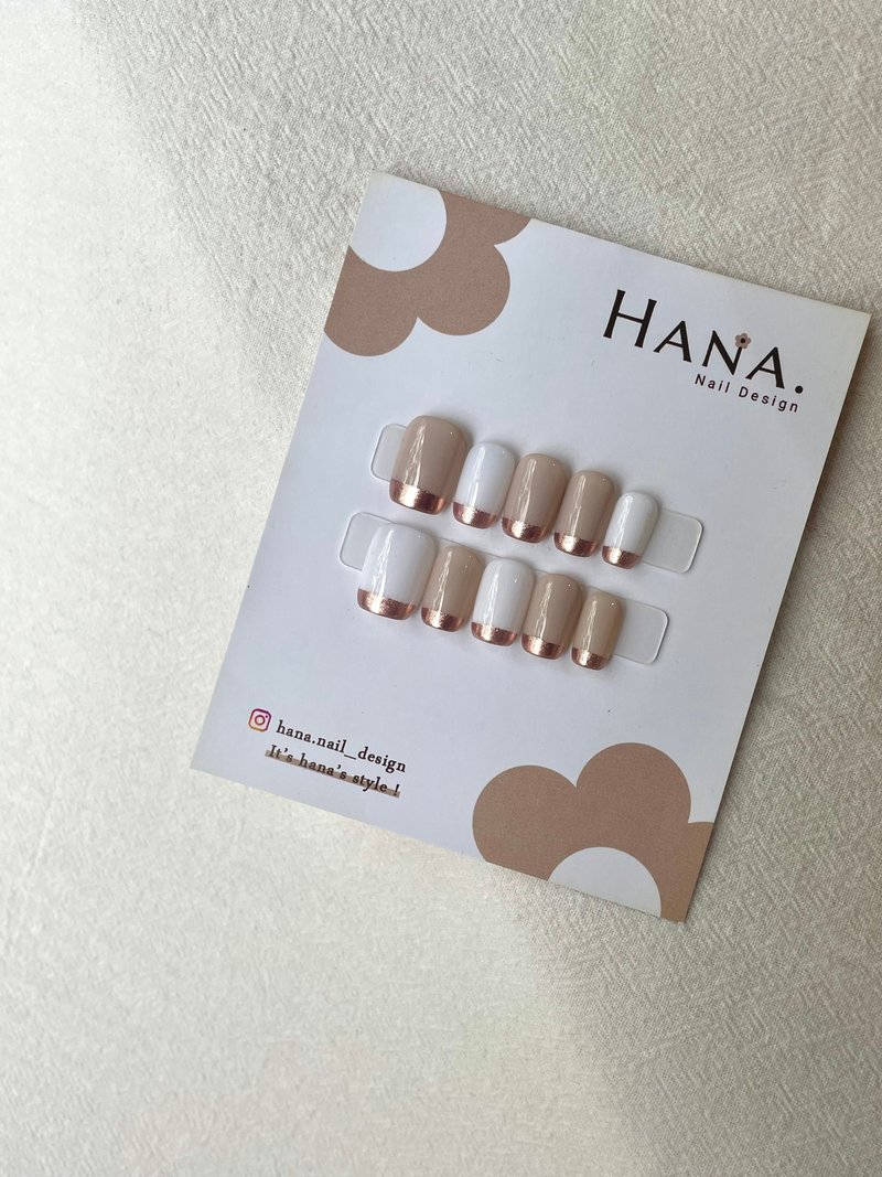 Hana手作-纯手工穿戴甲/镜面法式/气质款 - 指甲油/指甲贴 - 其他材质 白色