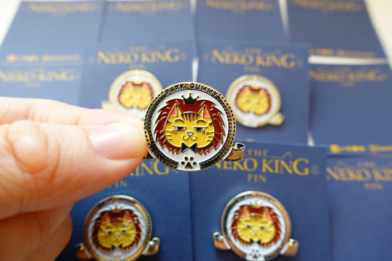 小彤画集 - 狮子王猫咪 - 金属徽章 - 胸针 - 其他金属 金色