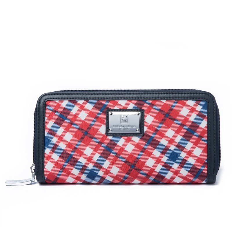 【金安德森】温柔限定 单拉链长夹-深蓝色 - 皮夹/钱包 - 尼龙 蓝色