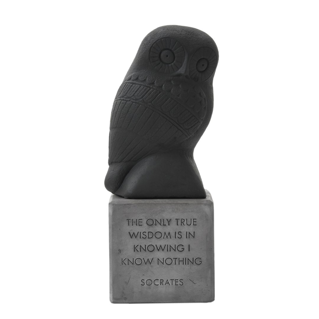 古希腊 猫头鹰摆饰 Wise Owl (黑) - 手工陶制雕像 - 摆饰 - 陶 黑色