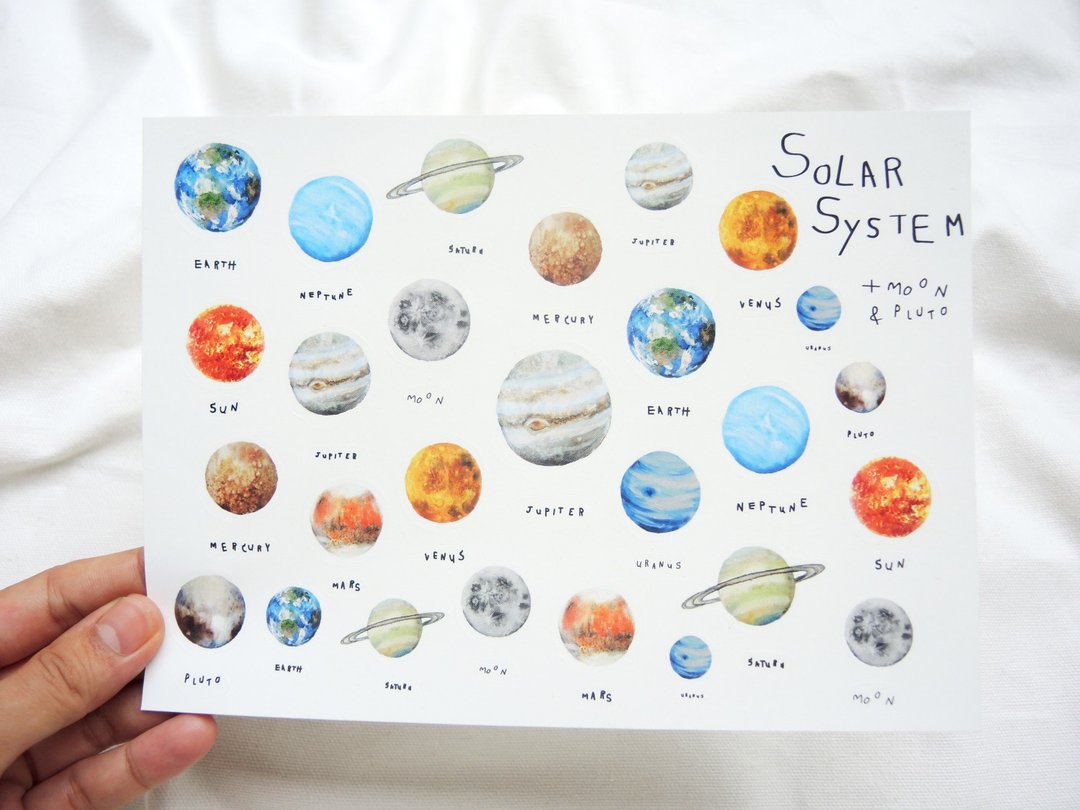 SOLAR  SYSTEM  STICKER - 贴纸 - 防水材质 多色