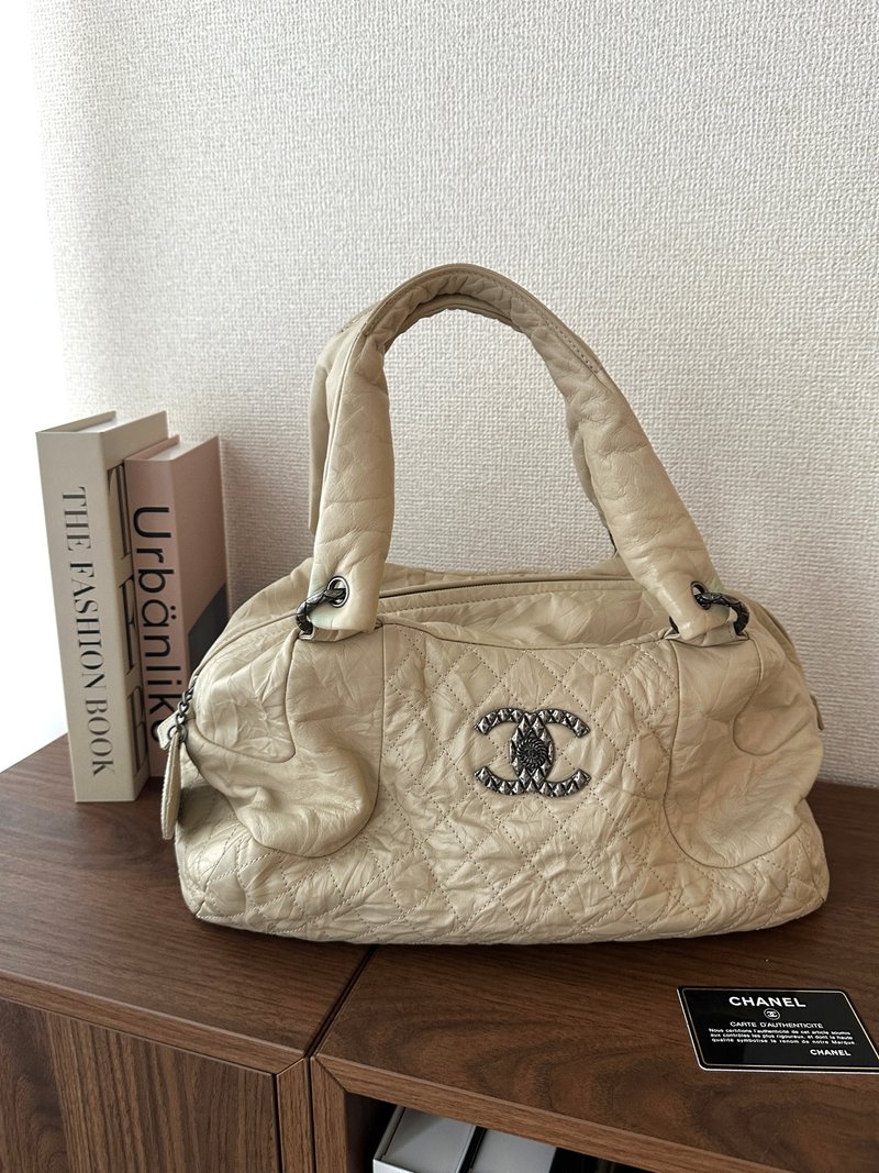 中古包 Chanel 香奈儿 Latte 菱格泡芙包 - 手提包/手提袋 - 真皮 白色