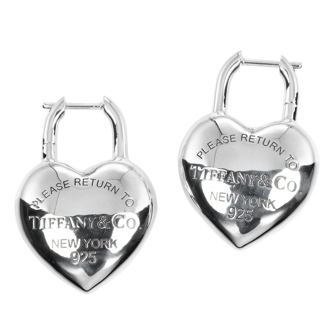 【日本直送】Tiffany 经典Return to Tiffany 满心耳环 925纯银 约22g TIFFANY&Co.【二手】A级品 - 耳环/耳夹 - 银 银色