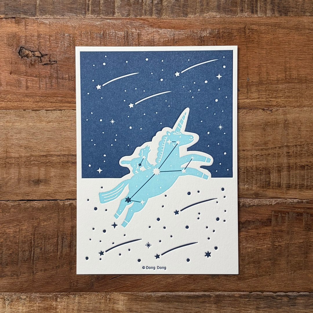 限量/星空小骑士/马的凸版印刷明信片 - 卡片/明信片 - 纸 多色