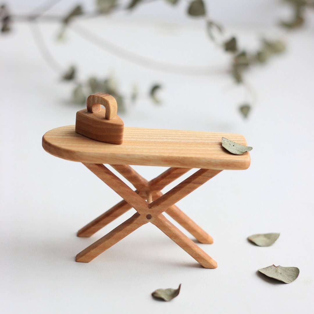 Ironing board for dolls. Wooden furniture for dolls. - 玩具/玩偶 - 木头 咖啡色