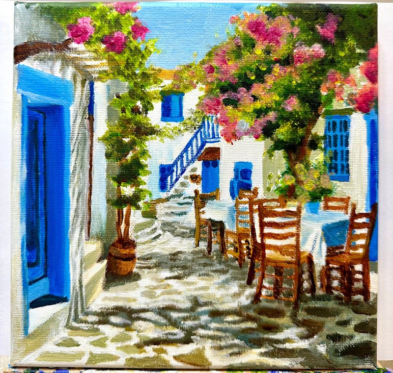 希腊小白屋 (原作) - 海报/装饰画/版画 - 其他材质 蓝色