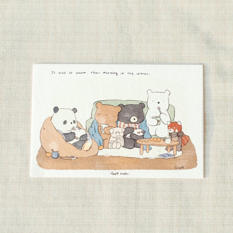 Postcard Poster Warm winter morning I 2023 collection - 卡片/明信片 - 纸 白色