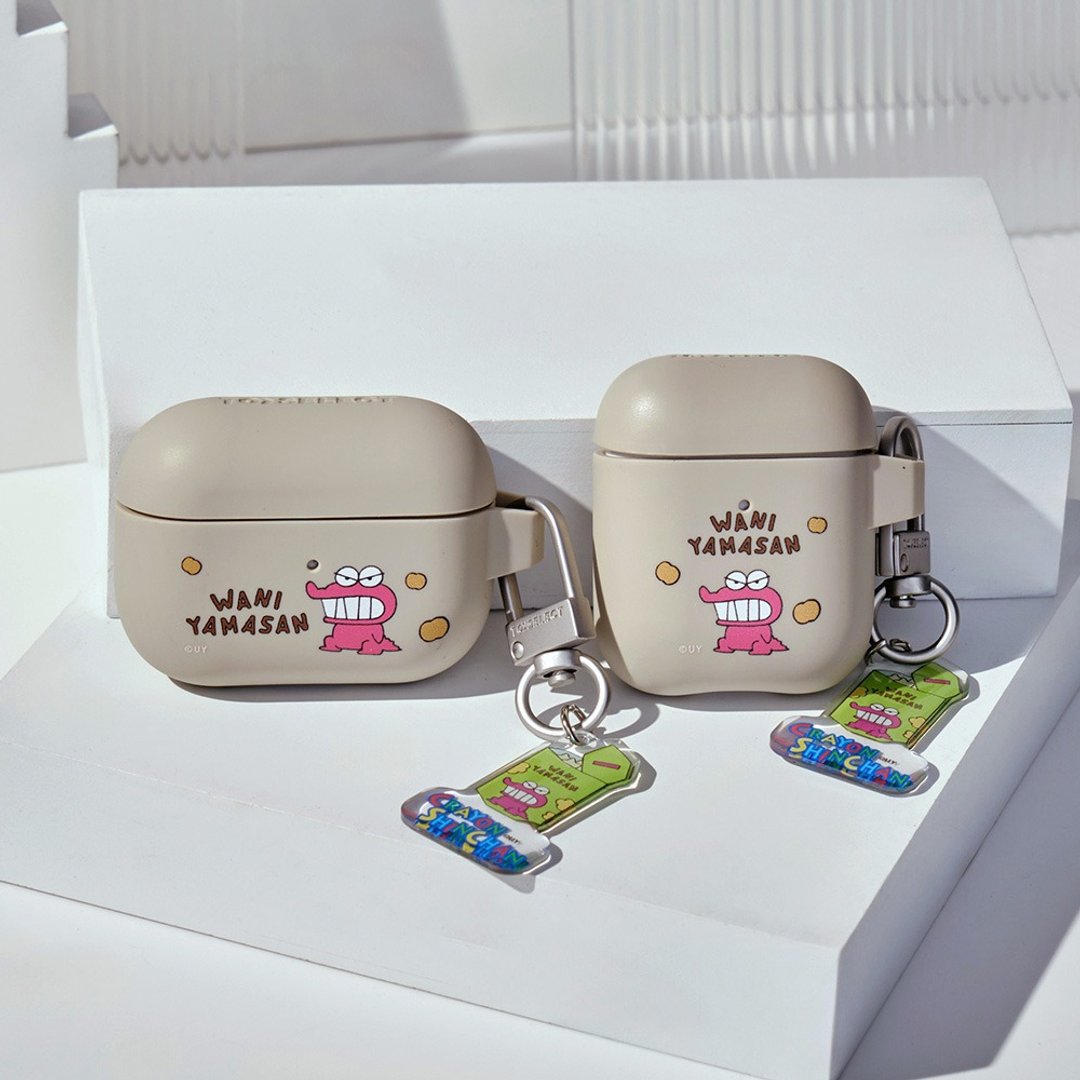 蜡笔小新鳄鱼阿山强悍防摔 AirPods 保护套 (附吊饰) - 耳机收纳 - 塑料 多色