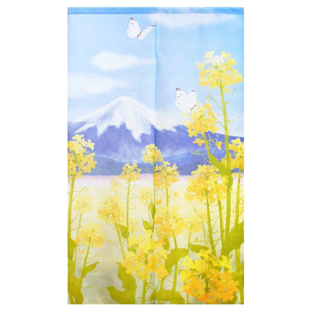 日本制コスモ长门帘富士山春天油菜花 - 门帘/门牌 - 其他人造纤维 