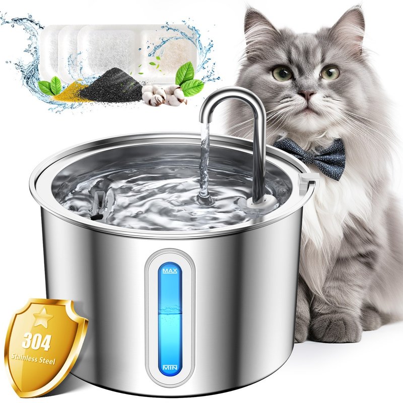【防止猫痘】304不锈钢 2公升宠物自动饮水机 | ONEISALL PWF-001 - 其他 - 不锈钢 