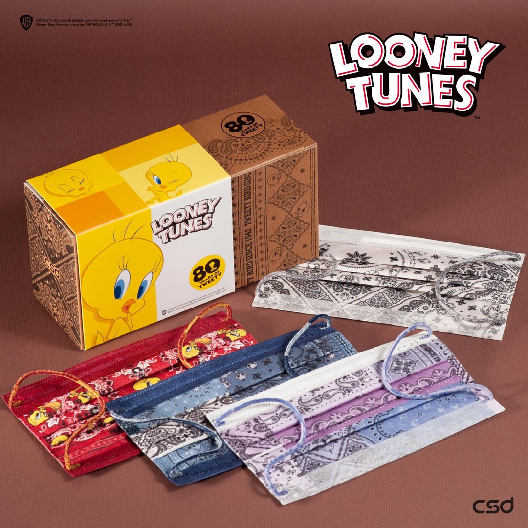 【CSD中卫】Tweety 80周年纪念复古款联名口罩-成人平面 20片/盒 - 口罩 - 其他材质 多色