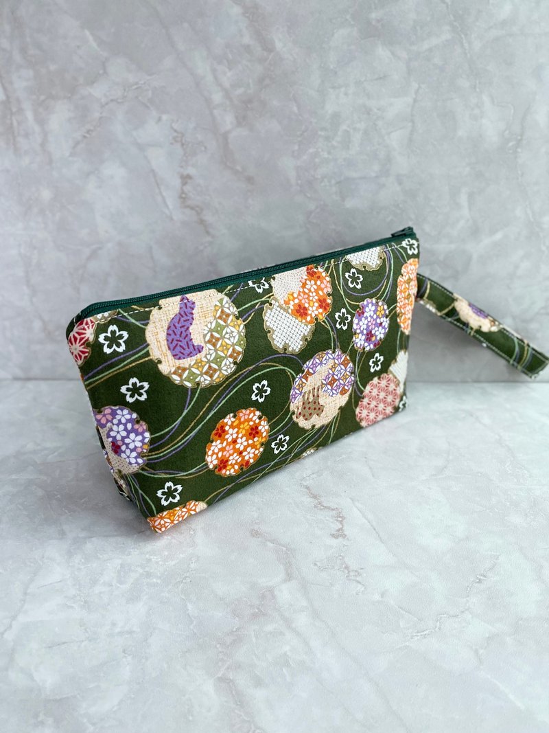 拉链 收纳袋 红包袋 手拿包 - 化妆包/杂物包 - 棉．麻 绿色