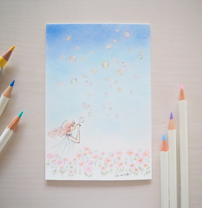 封存于泡泡的心意 明信片 - 卡片/明信片 - 纸 