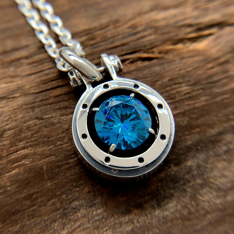 蓝色 纯银 925 项链 男款 日本制 fc257 - 项链 - 纯银 