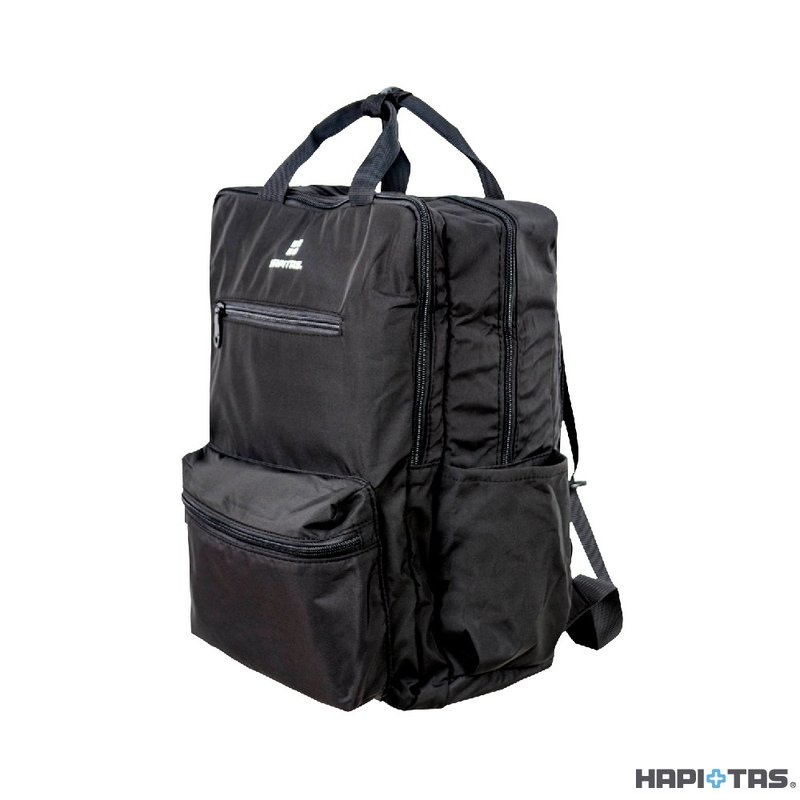 【HAPI+TAS】日本原厂授权 折叠手提后背包-雾面黑 - 后背包/双肩包 - 聚酯纤维 黑色