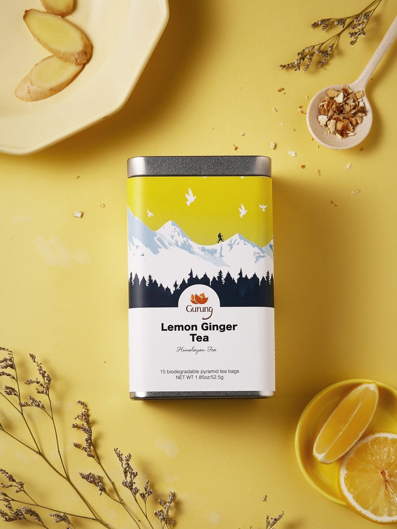 有机柠檬姜茶 - 茶 - 新鲜食材 黄色