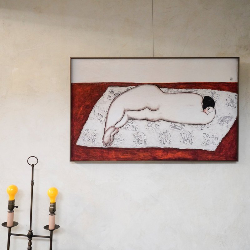 【艺术挂画】花毯上的侧卧裸女 | 常玉 - 海报/装饰画/版画 - 纸 