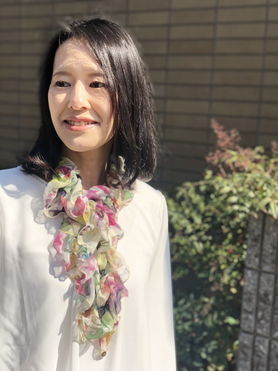 Ballett 京都 Romance Rose 印花抓皱围巾 采用柔软雪纺材质 - 丝巾 - 其他材质 黄色