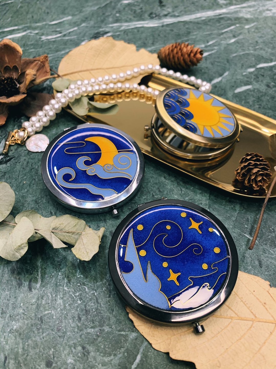 │景泰蓝工艺 • 金丝珐琅画│小镜子&amp;迷你收纳盒 - 金工/饰品 - 其他材质 