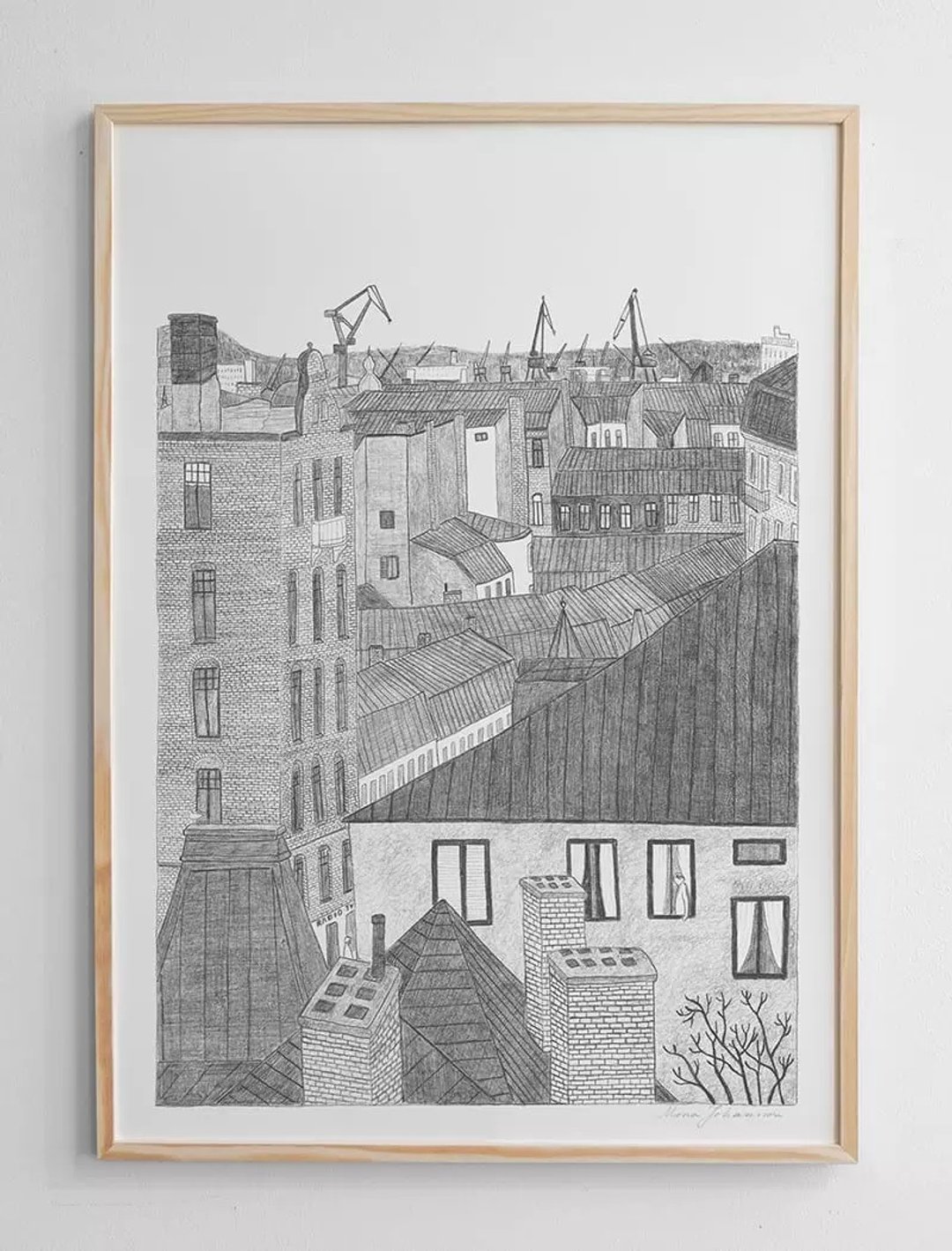 Mona Johansson - 瑞典艺术家设计海报 HAMNEN POSTER - 海报/装饰画/版画 - 纸 黑色