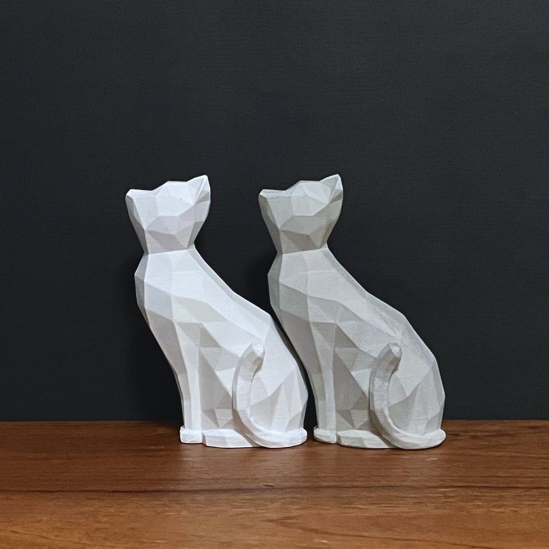 【水泥动物摆饰-猫】Low-poly / 清水模 / 桌上疗愈 / 送礼 - 摆饰 - 水泥 灰色