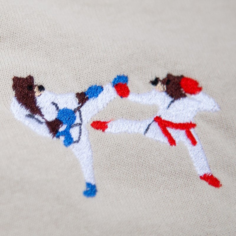 Macho Bear Karate Bear T-shirt Unisex S ~ XXL - 女装 T 恤 - 棉．麻 卡其色