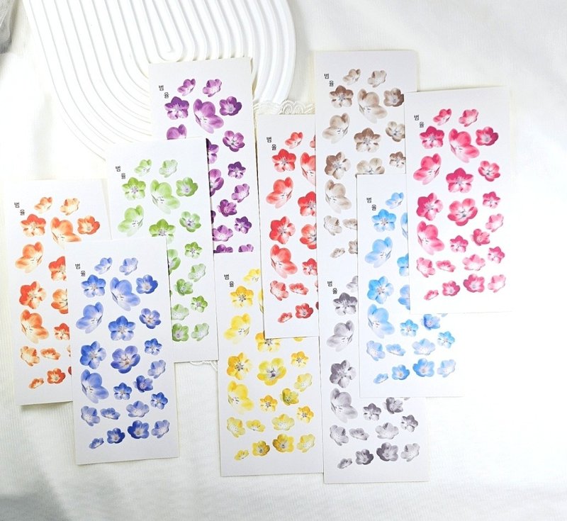 花瓣装饰贴纸 - 贴纸 - 纸 多色