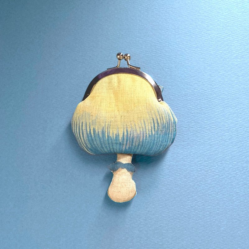 Kinoko gamaguchi purse -Stropharia aeruginosa- Purse, coin purse, accessory case - 化妆包/杂物包 - 棉 蓝色