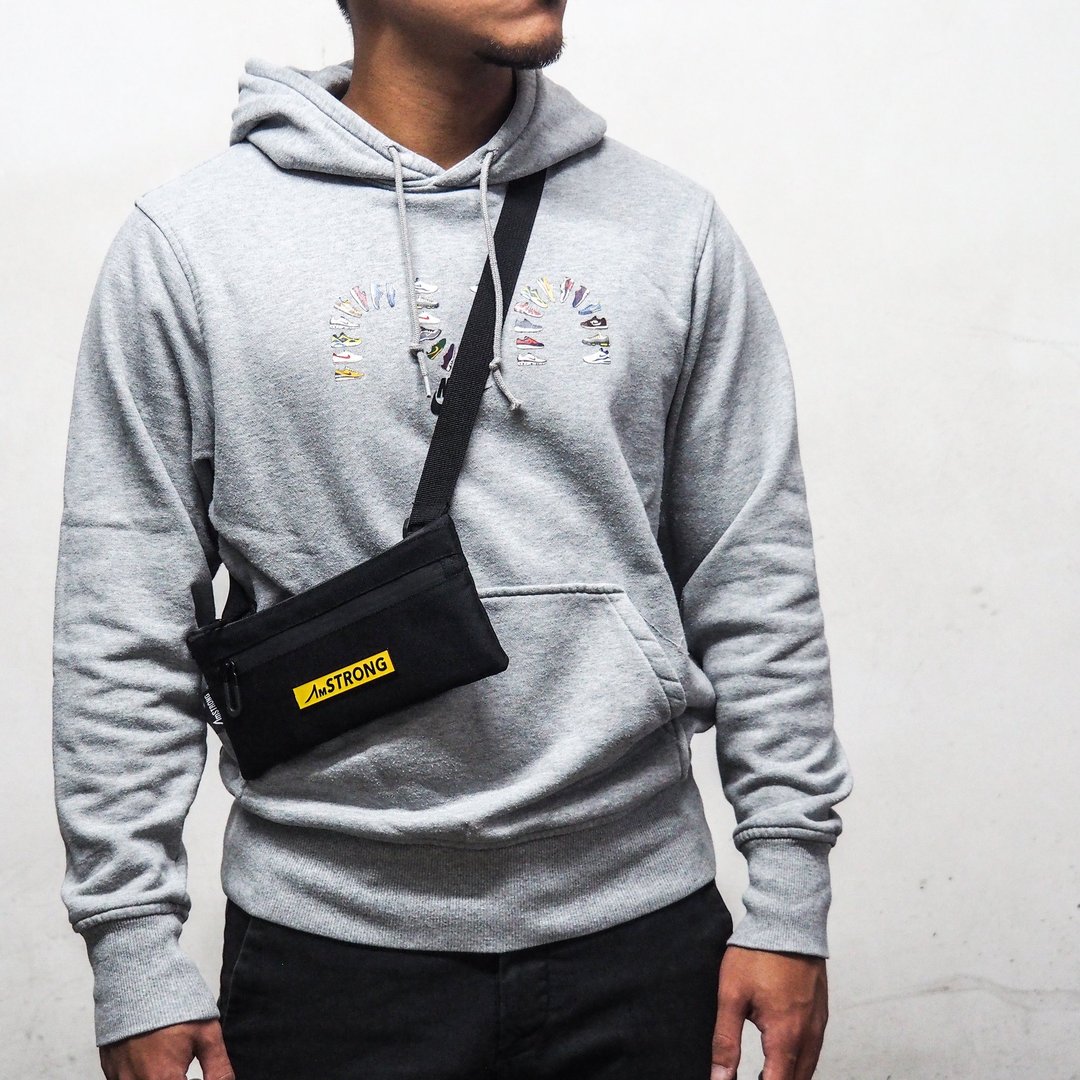 【香港设计】型格运动风 轻巧 斜背包 | 01-SACOCHE BAG - 侧背包/斜挎包 - 聚酯纤维 黑色