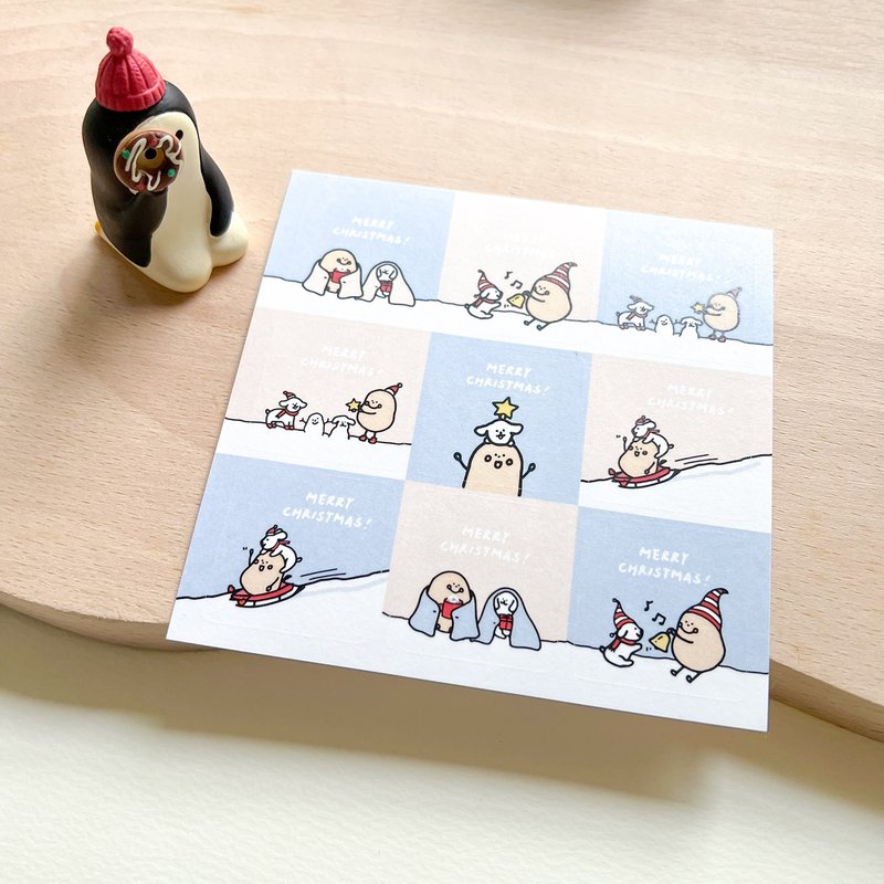 It's a white Christmas! 圣诞贴纸 - 贴纸 - 纸 蓝色