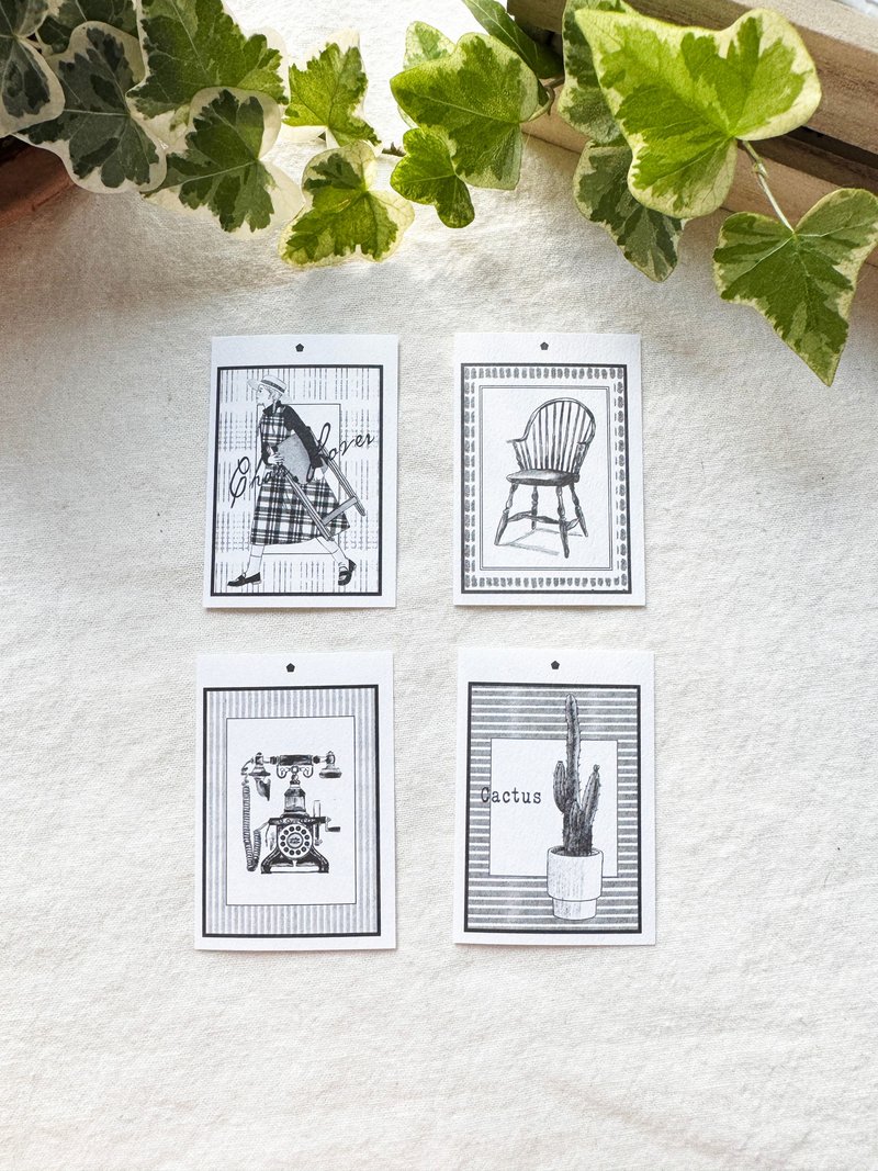 复古小物插画纸张包 - 卡片/明信片 - 纸 