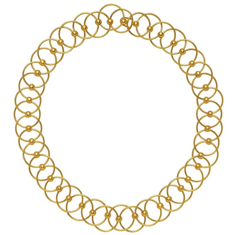 美国大都会美术馆新古典艺术圆圈项链 - 项链 - 其他金属 金色