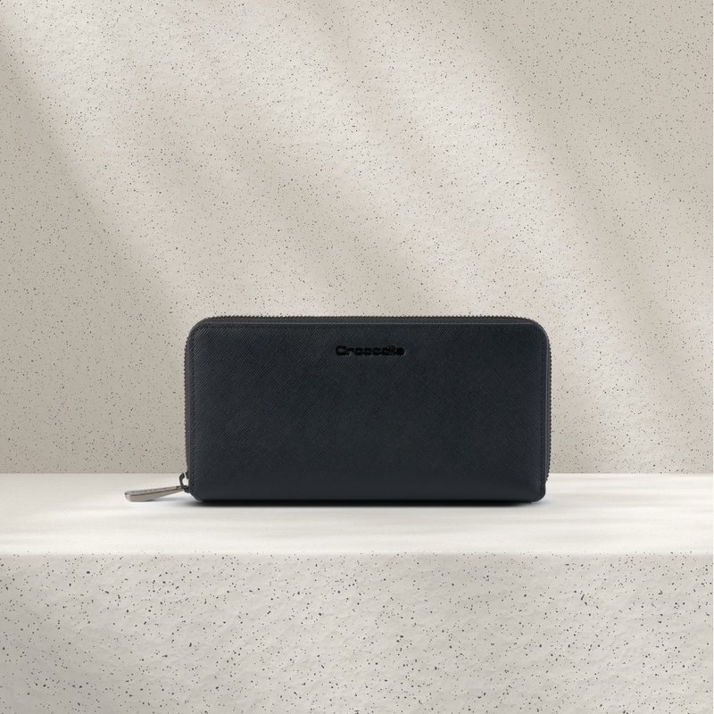 【情人节礼物/24H出货】皮夹/拉链长夹 钱包 19卡 RFID Aston系列 - 皮夹/钱包 - 真皮 黑色