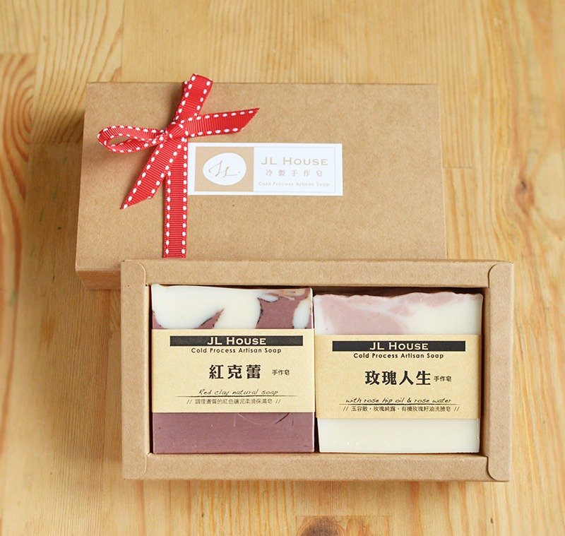 【圣诞礼盒女性选物】礼物组 女性选皂 -疗浴风景, 保湿矿泥皂 - 肥皂/手工皂 - 植物．花 粉红色