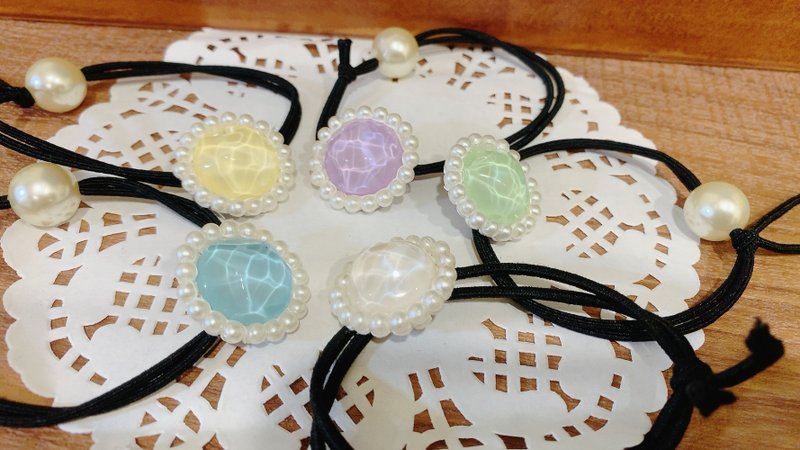 雪白透亮 珠绣发饰 - 发饰 - 绣线 白色