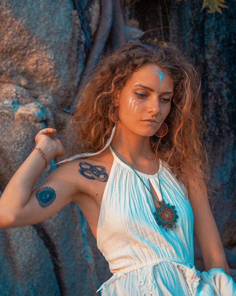 Lotus Flower Yoga Necklace - 项链 - 木头 咖啡色