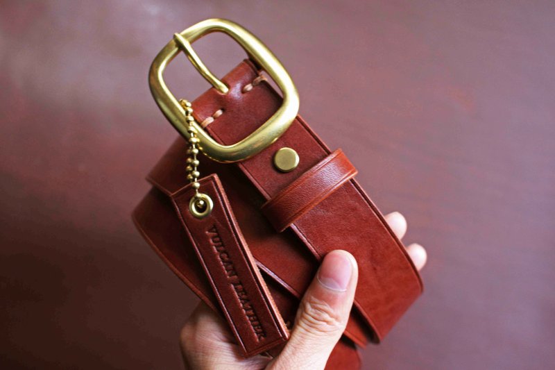 【VULCAN Belt 32mm 日字体窄版皮带】意大利Walpier马鞍皮多色 - 皮带/腰带 - 真皮 咖啡色
