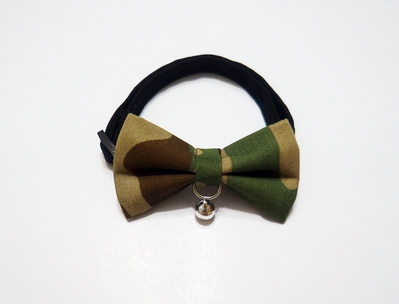 【Miya ko.杂货布手作】猫猫狗狗 领结/啾啾/蝴蝶结/帅气/迷彩风/军事/宠物项圈/颈圈 - 项圈/牵绳 - 棉．麻 