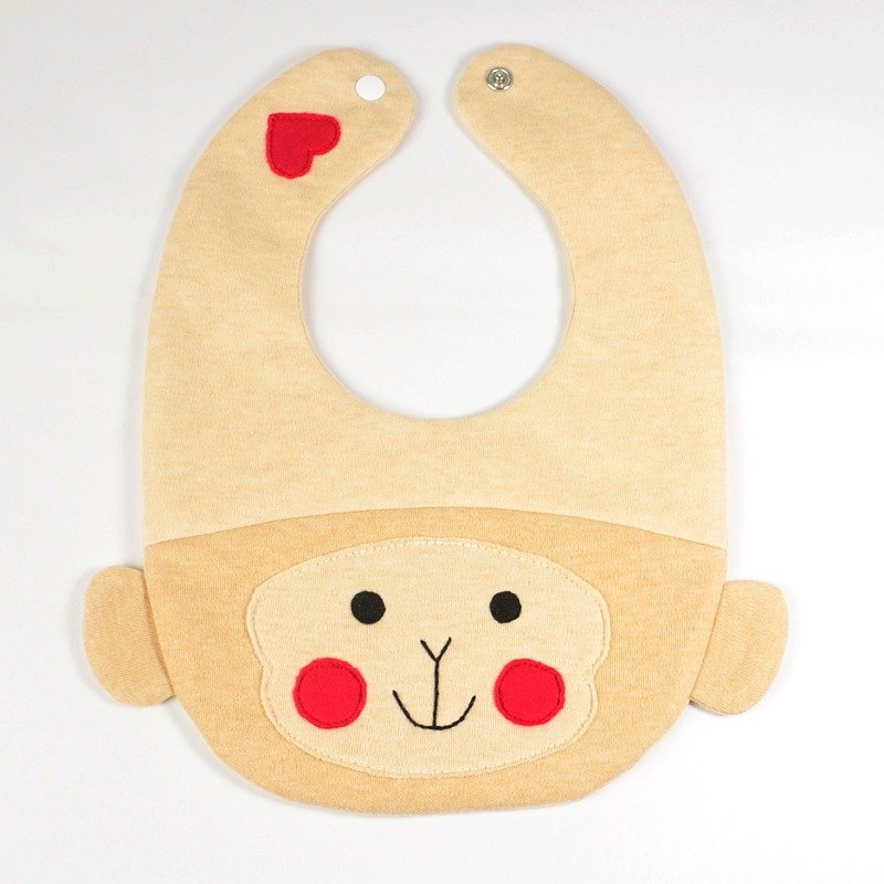 小猴 围兜口水巾 - 围嘴/口水巾 - 棉．麻 黄色