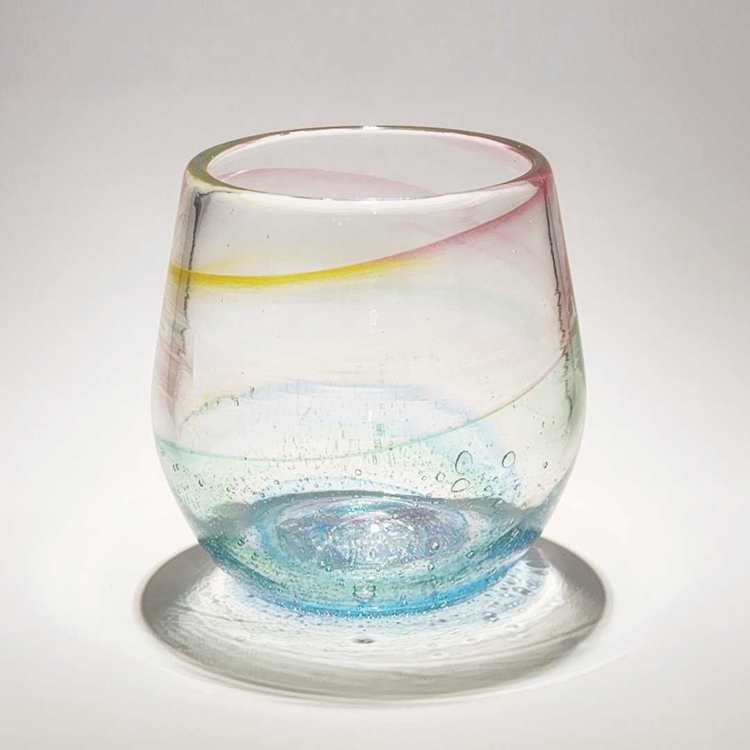 彩虹气泡杯 手作玻璃杯 纯手工吹制 - 玻璃杯 - 玻璃 多色