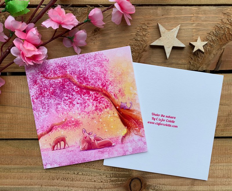 樱花树下 设计卡片 - 卡片/明信片 - 纸 粉红色