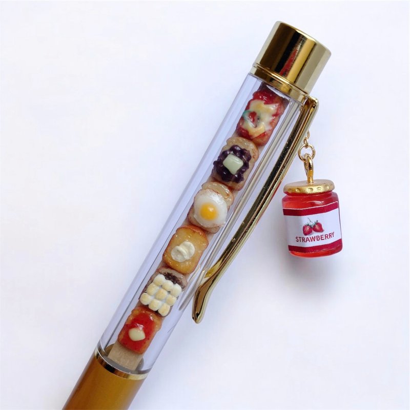 迷你吐司造型圆珠笔 - 圆珠笔/中性笔 - 粘土 白色