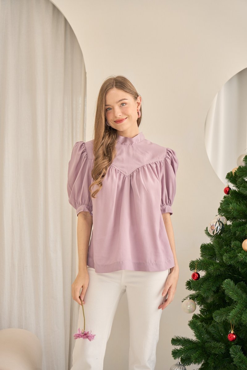 Miranda blouse (Dusty rose) - 女装上衣 - 棉．麻 粉红色