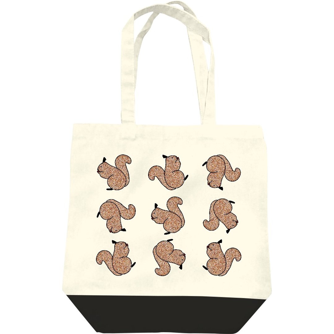 Lovely Squirrel Tote Bag - 手提包/手提袋 - 棉．麻 咖啡色