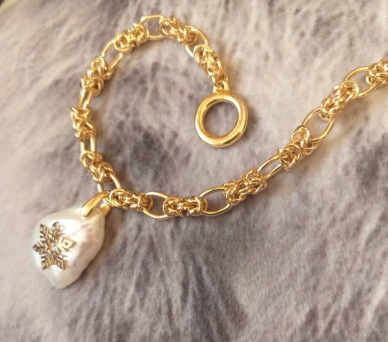 【T. Label Nature系列】天然巴洛克珍珠 限量单品 手链 轻珠宝 - 手链/手环 - 珍珠 银色