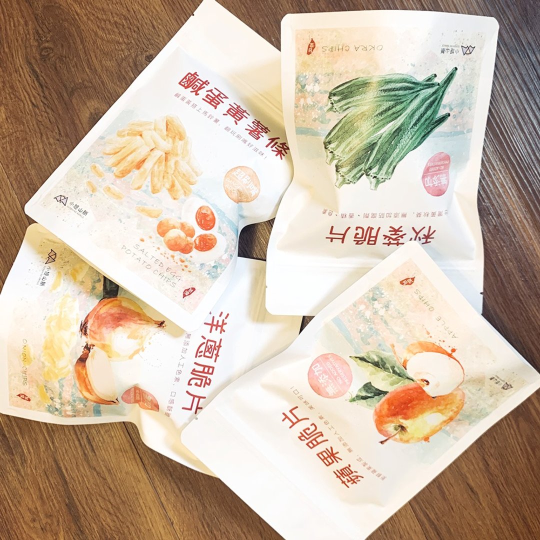 蔬果4入组-咸蛋薯,苹果,洋葱,秋葵脆片 - 零食/点心 - 其他材质 白色