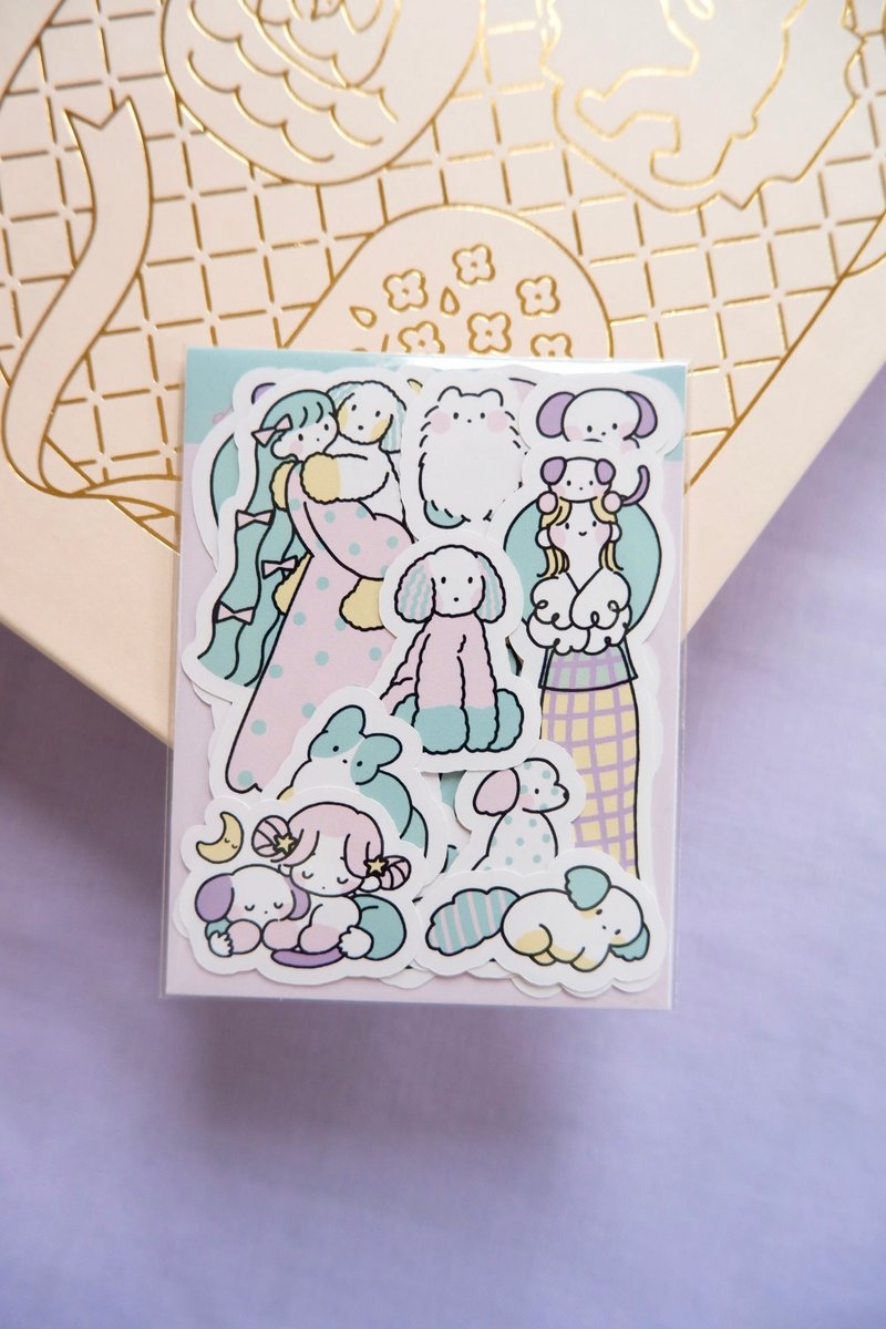薄片贴纸【狗狗与女孩】共9种 - 贴纸 - 纸 