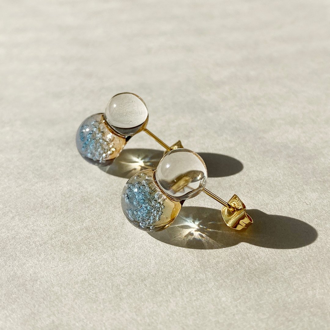 Sparkling Earrings/ Clip-On(Twilight) - 耳环/耳夹 - 树脂 多色
